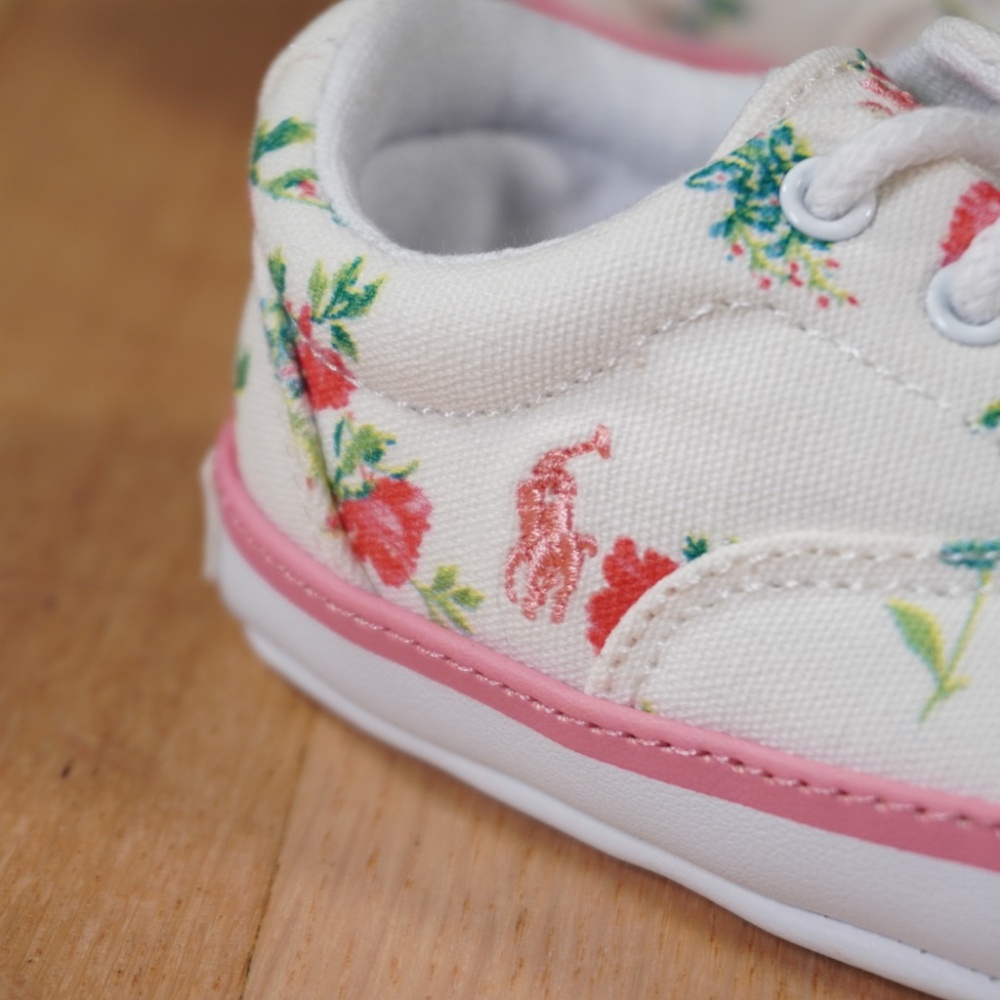 Ralph Lauren Toddler Keaton Floral Canvas Pink Size 2 M Brand New - Picture 4 of 12